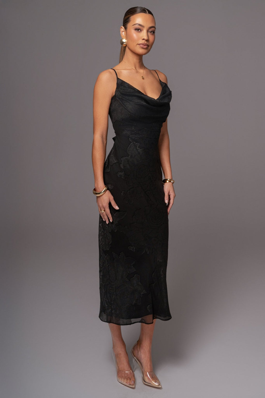Black Midnight Magic Midi Dress