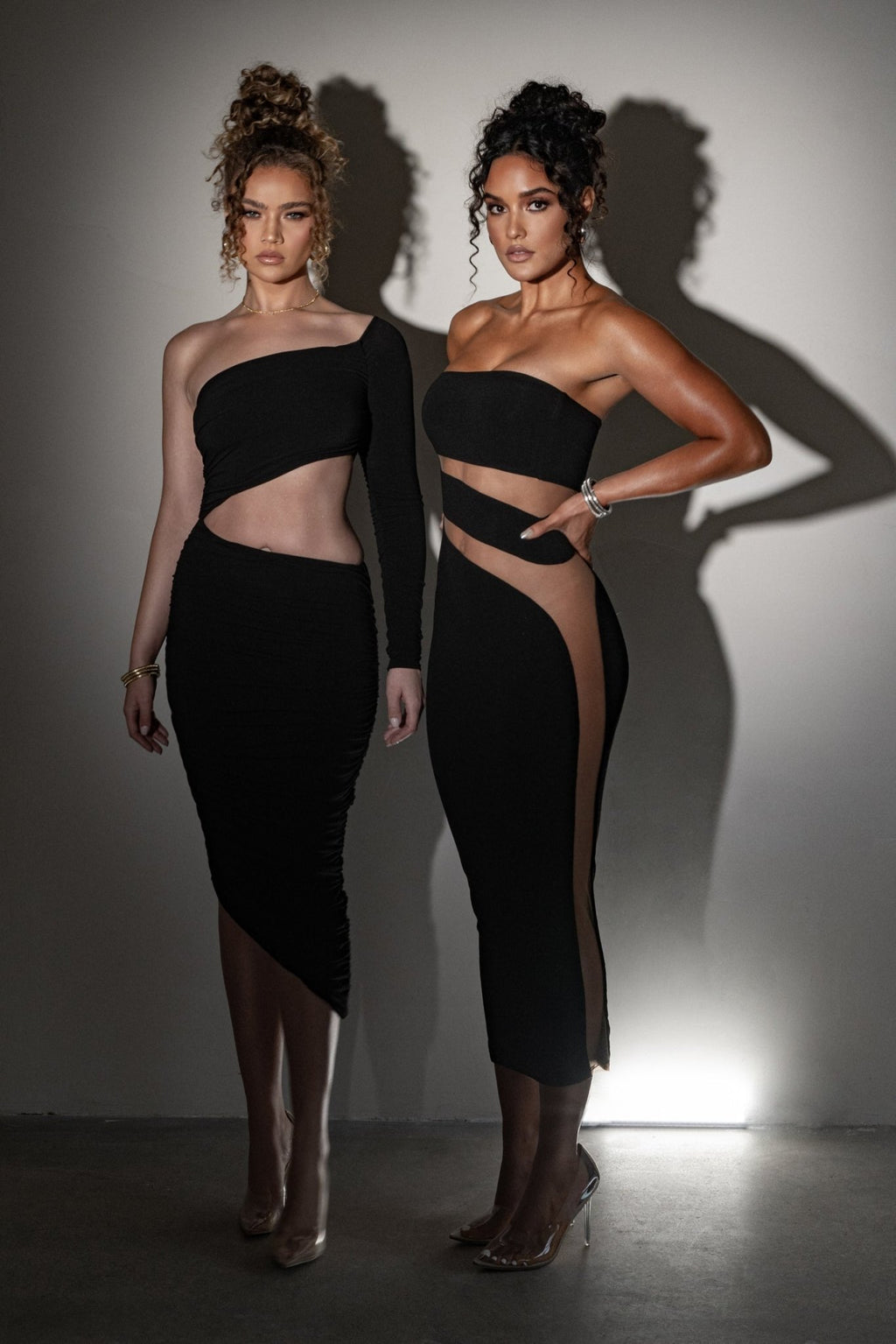 Black Unpredictable Midi Dress