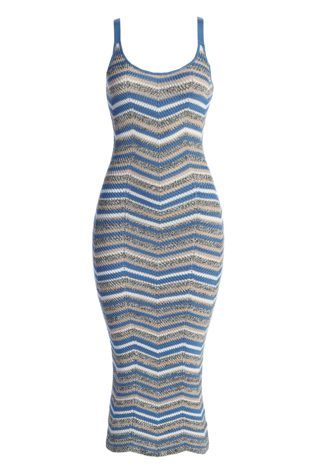 Blue Multi Tropez Striped Midi dress