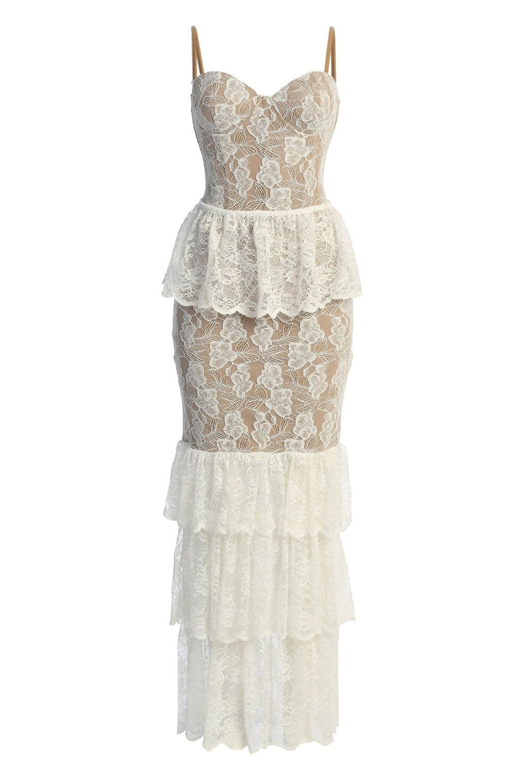 Ivory Fairytale Ending Lace Maxi Dress