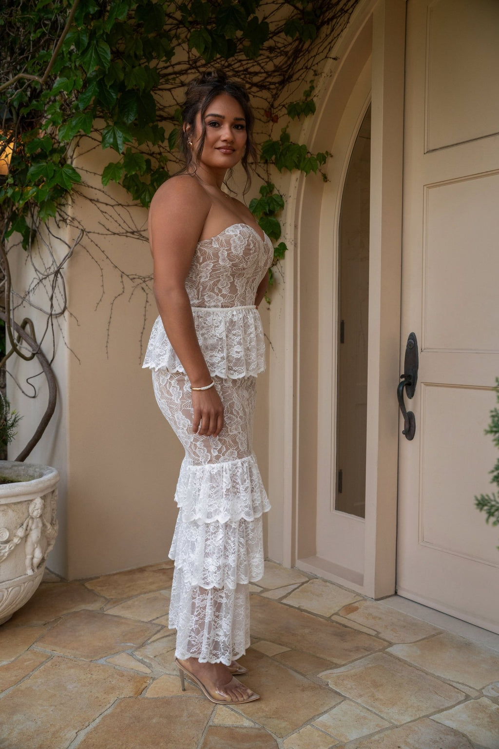 Ivory Fairytale Ending Lace Maxi Dress