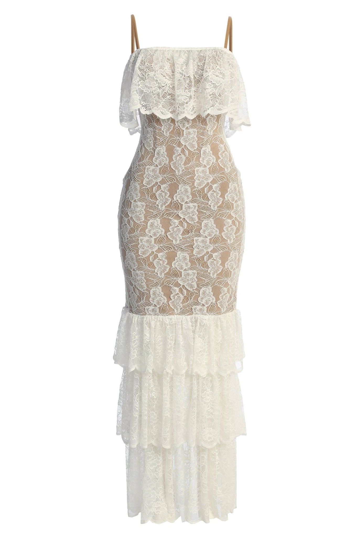 Ivory Fairytale Ending Lace Maxi Dress