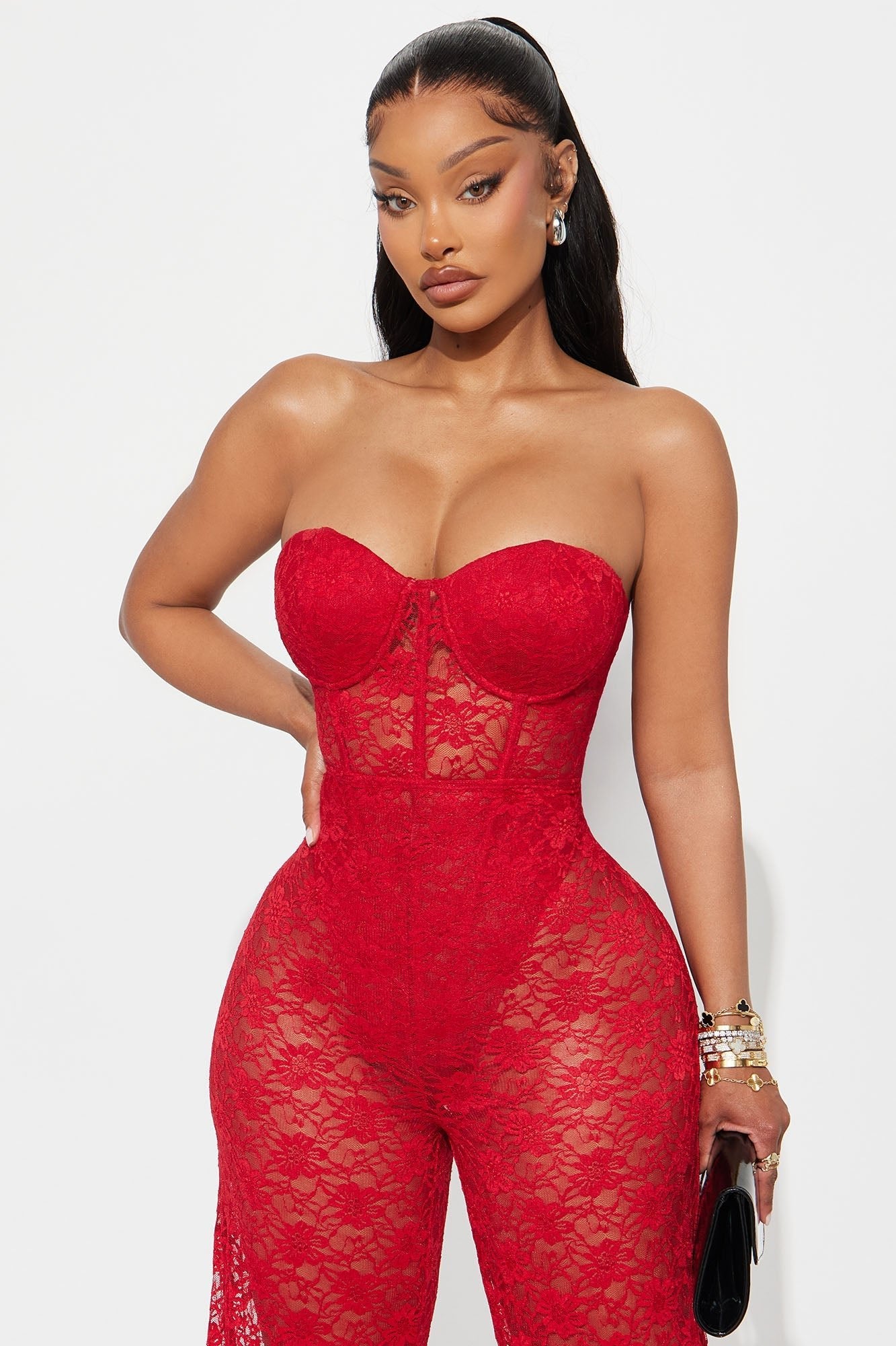Laced In Lust Corset Pant Set - Red