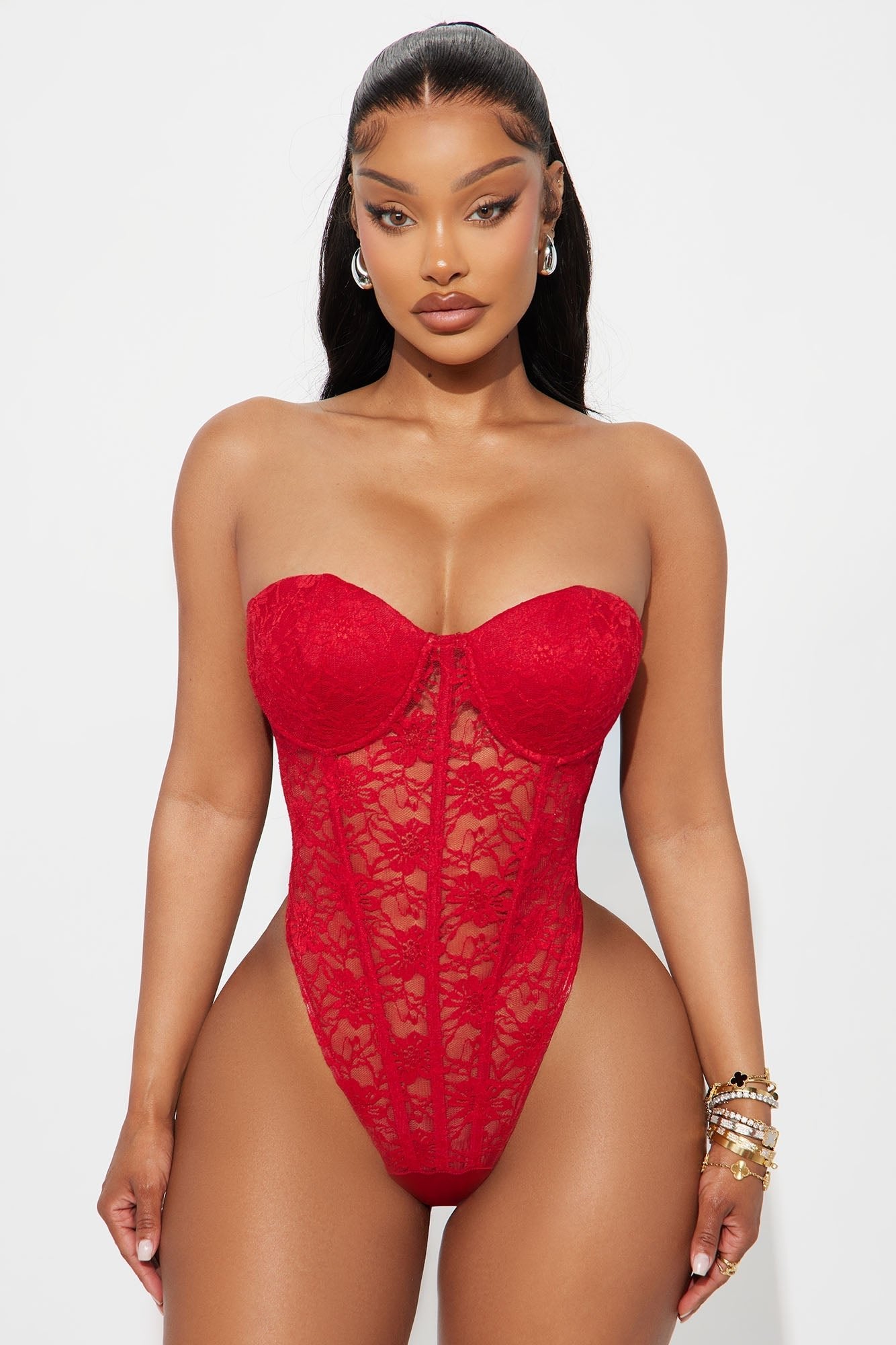 Laced In Lust Corset Pant Set - Red