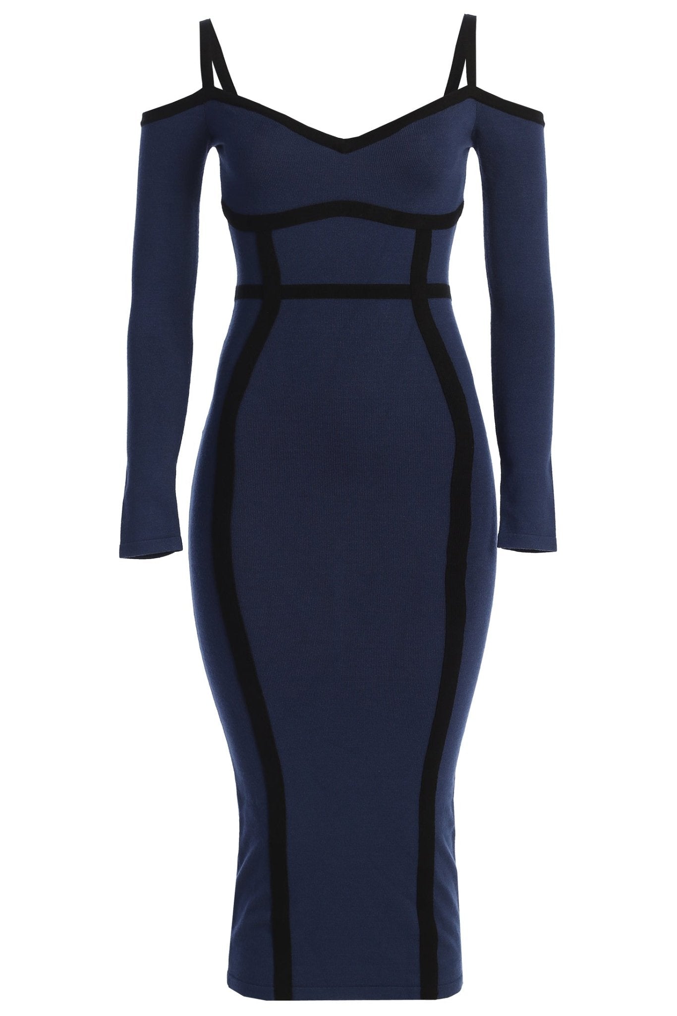 Navy Debora Knit Midi Dress
