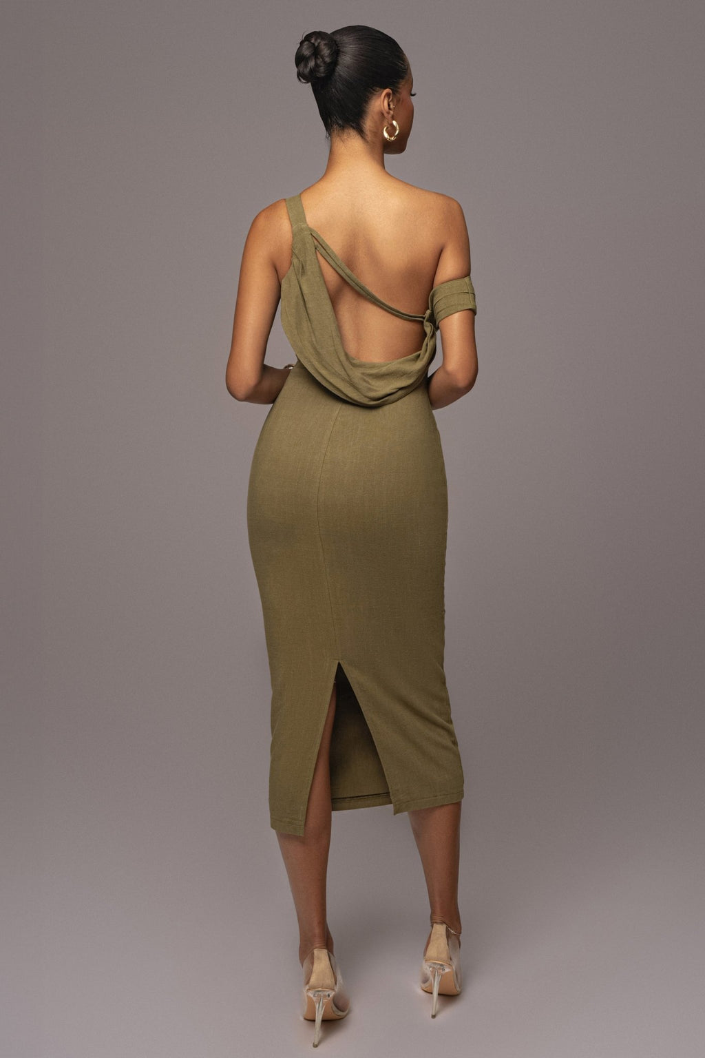 Olive Escape Linen Dress