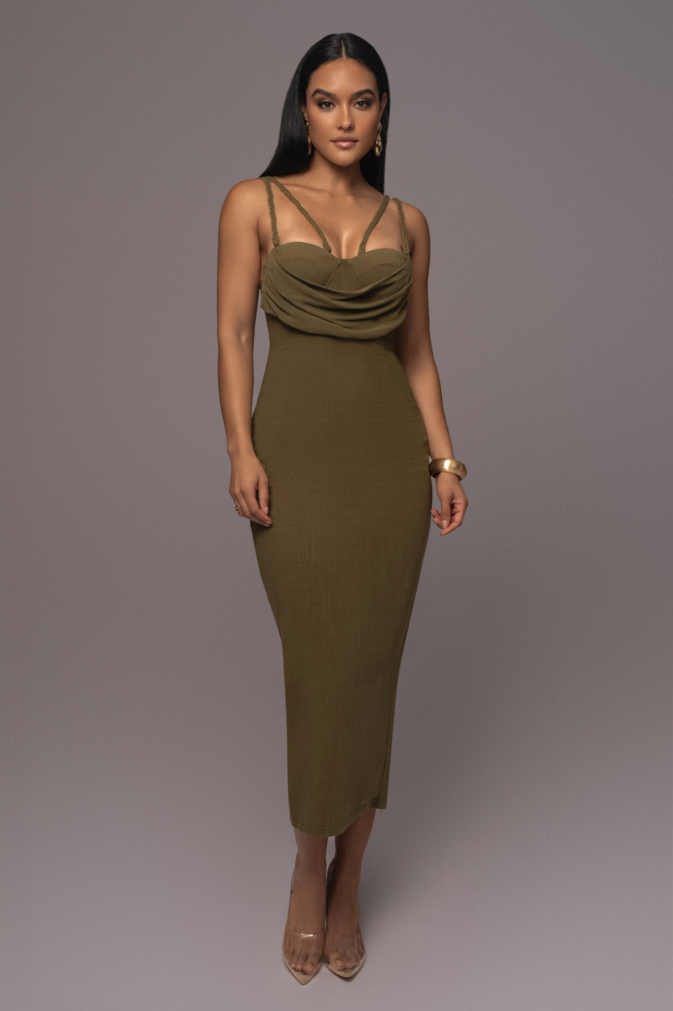 Olive Linen Visions Of You Dress