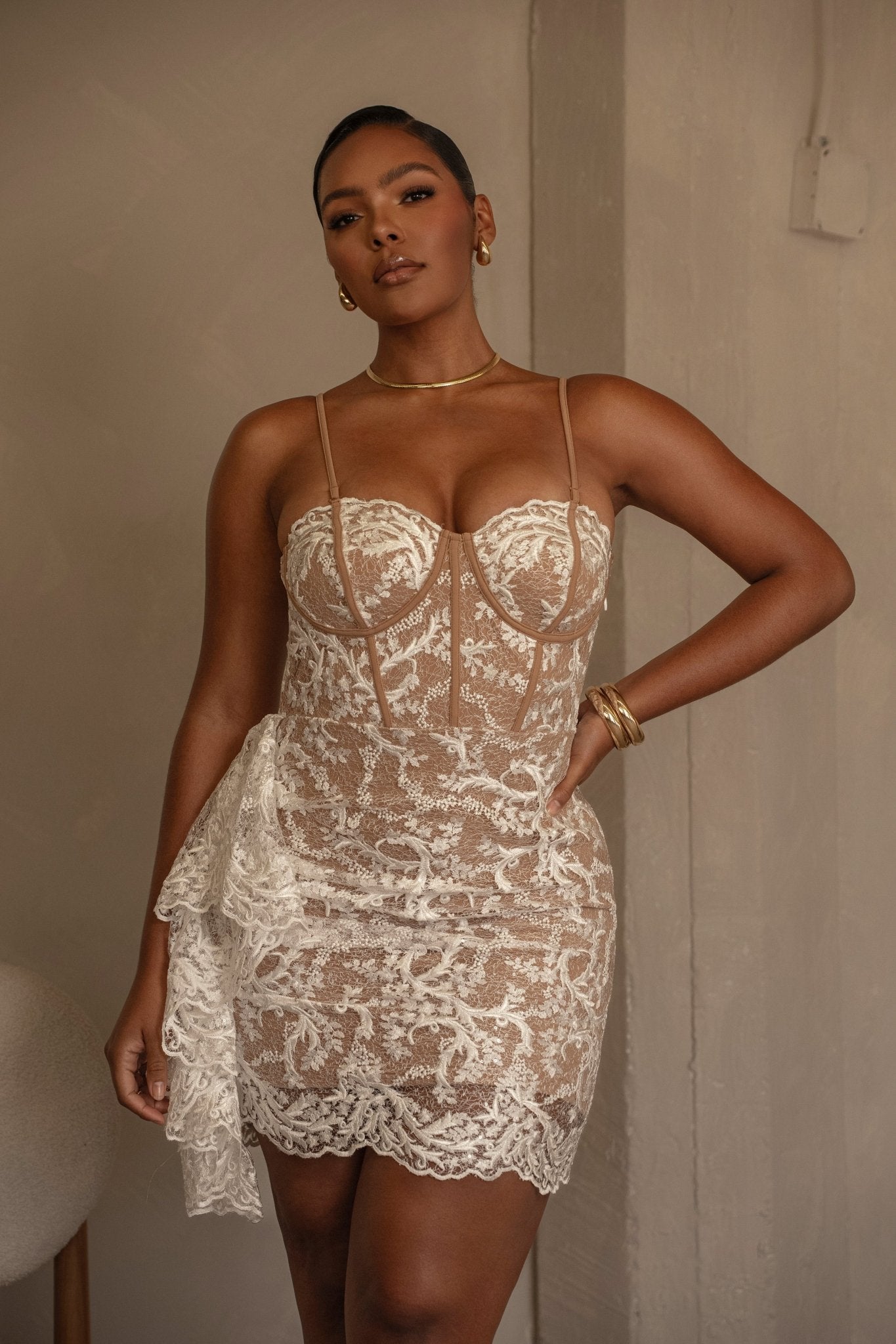 White Marilyn Lace Mini Dress