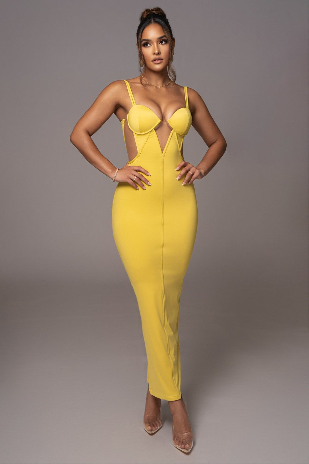 Yellow Enchantment Bustier Maxi Dress