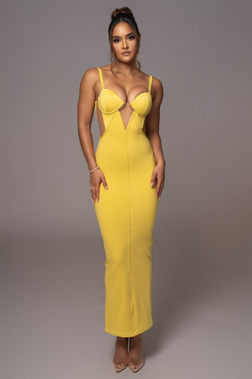 Yellow Enchantment Bustier Maxi Dress