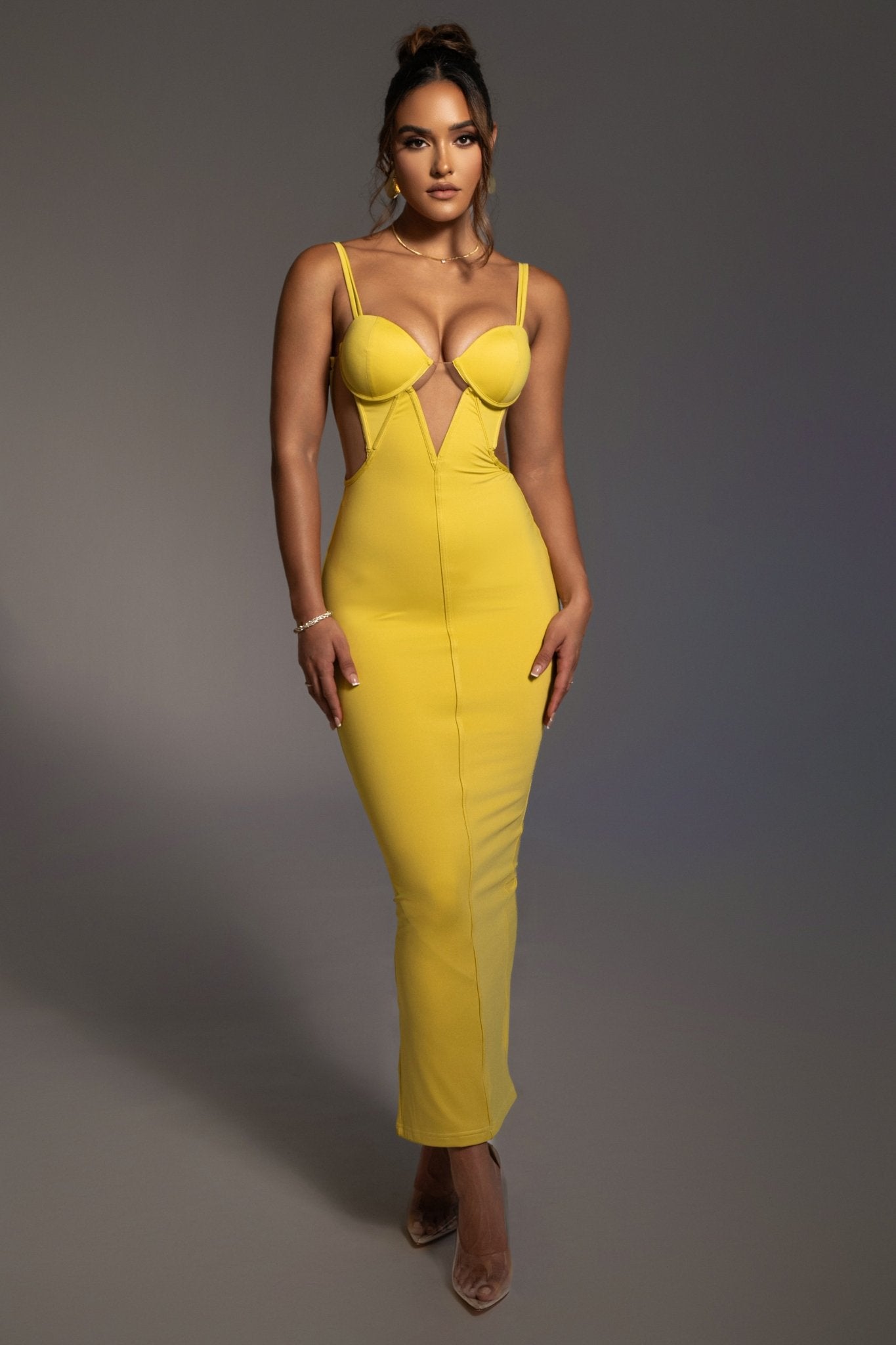 Yellow Enchantment Bustier Maxi Dress